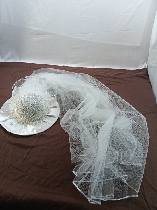 Beaded Bridal Hat with 44\